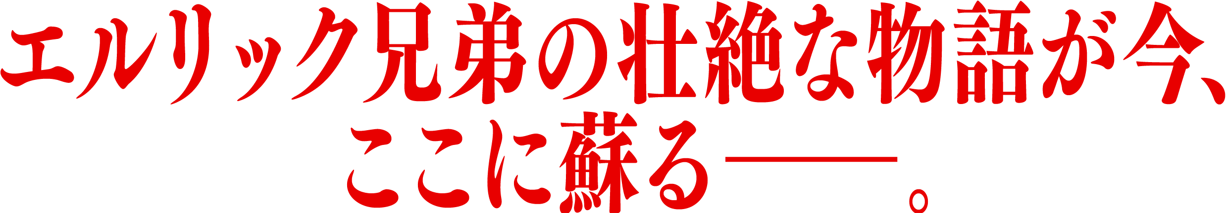 エルリック兄弟の壮絶な物語が今、ここに蘇る—｡